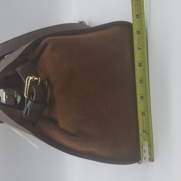 2047- Anna Paola Genuine Leather Brown Handbag Made In Italy NWT - Picture 6 of 12